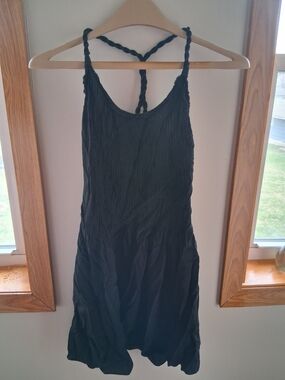 Banana Republic Black Midi Dress with Braided Straps